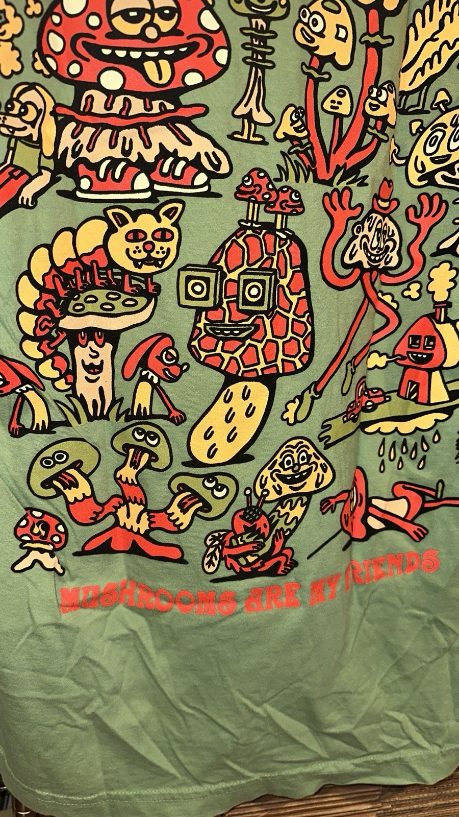 Killer Acid LimitedEdition Mushrooms Are My Friends Graphic T-Shirt Green Medium