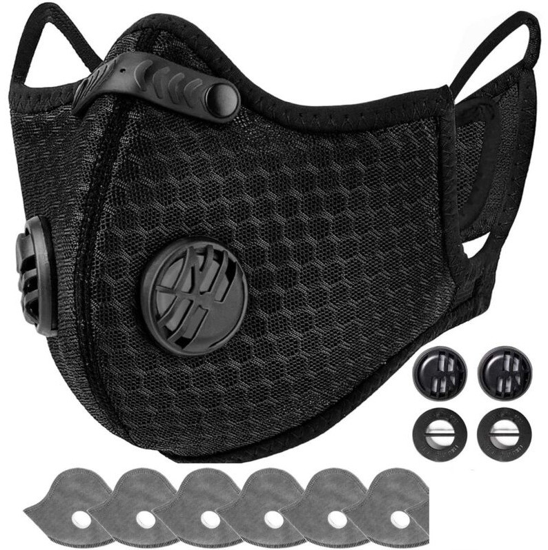 Half Face Cover Respirator Dust Mask Anti Air Pollution Reusable With Filters