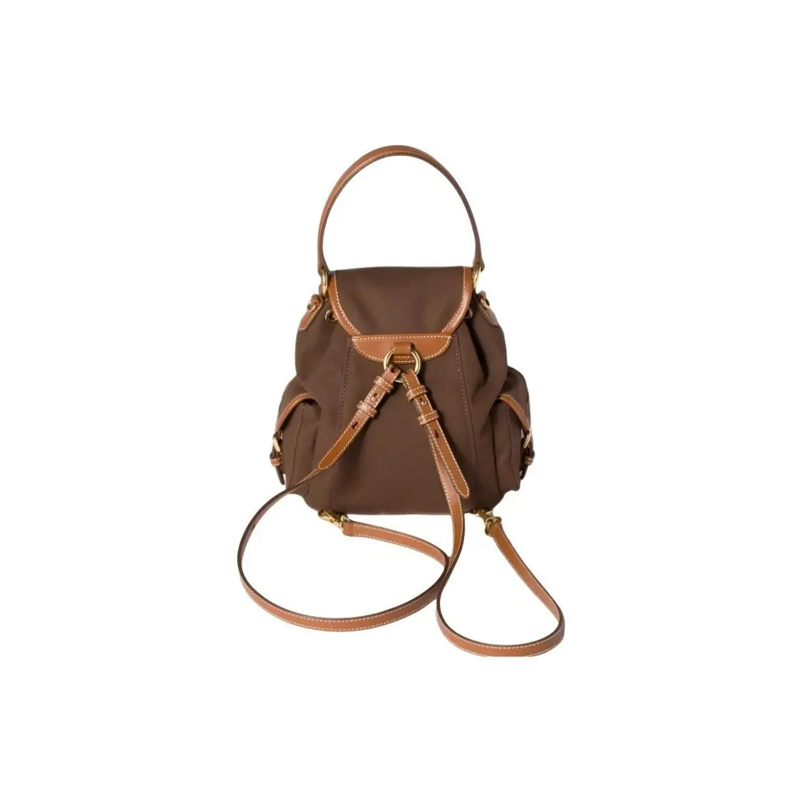 MIU MIU Cotton Backpack Regular Women’s Cocoa Brown Brandy 7×4.5×8.6 in
