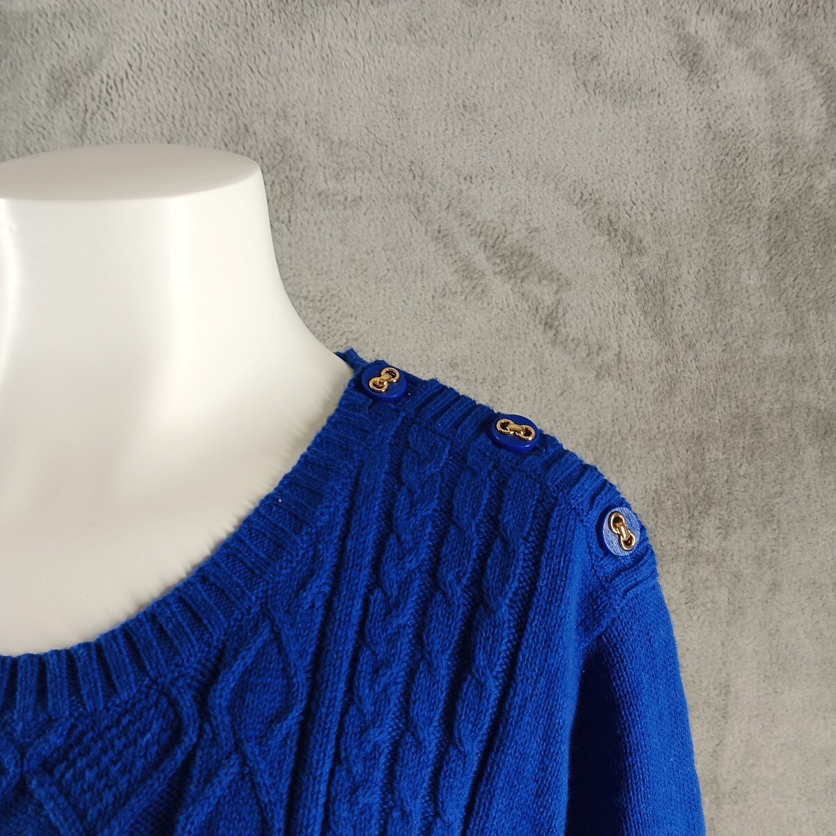 NWT CHARTER CLUB Fall Textured Sweater XXL(20-22) Blue Cotton Pullover