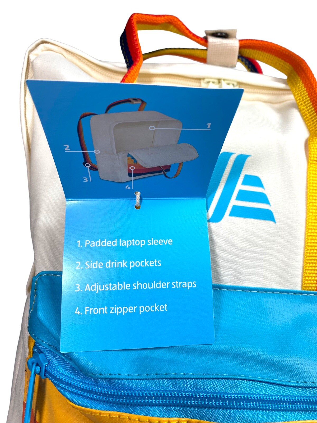ALDI Gear Backpack Cream Rainbow 09/2023 Release Padded Laptop Inner Sleeve NEW