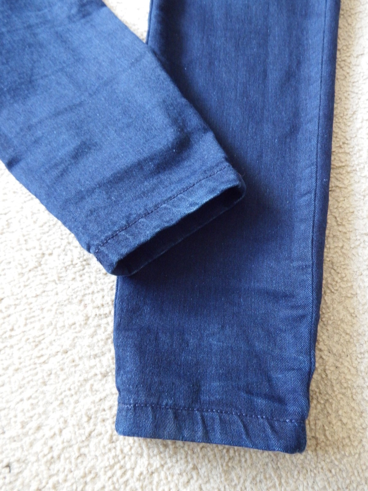 Stradivarius Dark Blue High Waist Stretch Side Zip Denim Jeans Size Eur 36