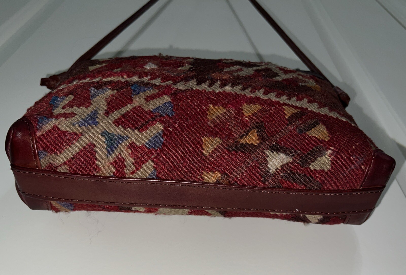 Vintage Handmade Anatolian/Turkish Wool Kilim Rug Carpet Crossbody /Shoulder Bag