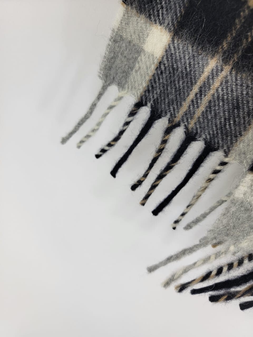 Auth Joshua Ellis Scarf 100% Cashmere Woven in England Check Pattern 10×66