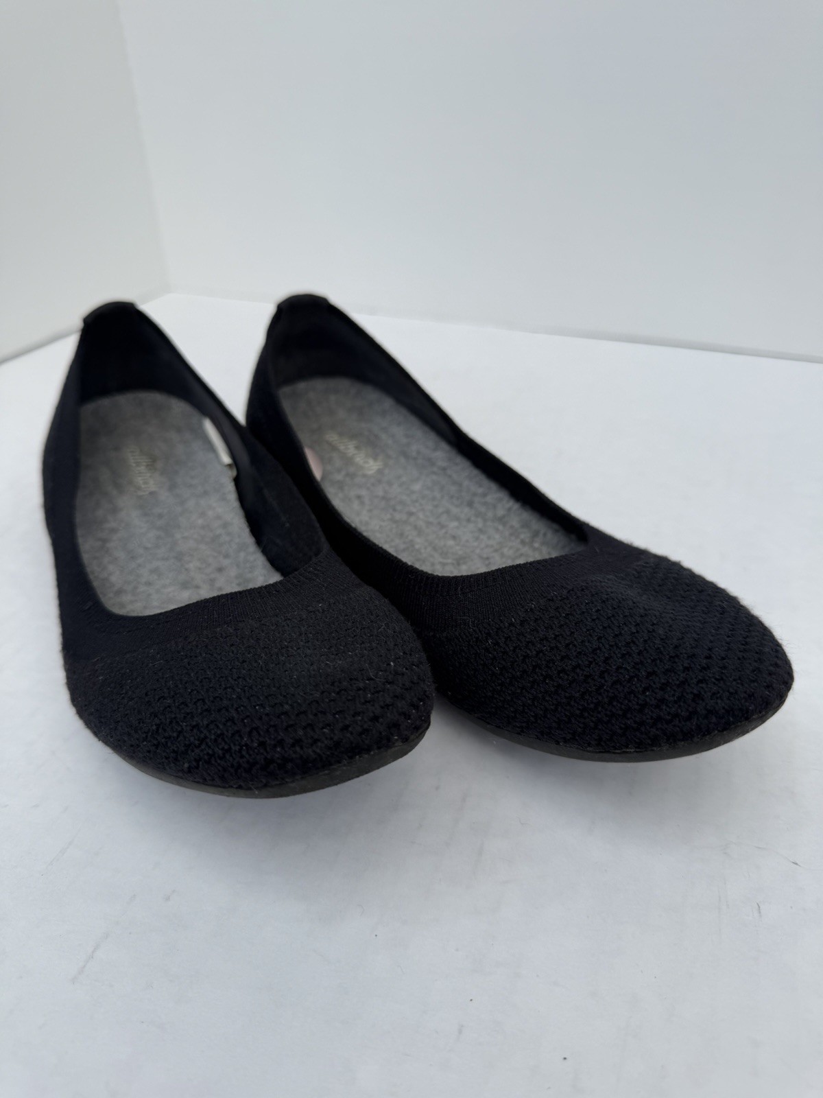 All Birds Shoes Womens Black Tree Breezers Ballet Flats Knit Lightweight 8