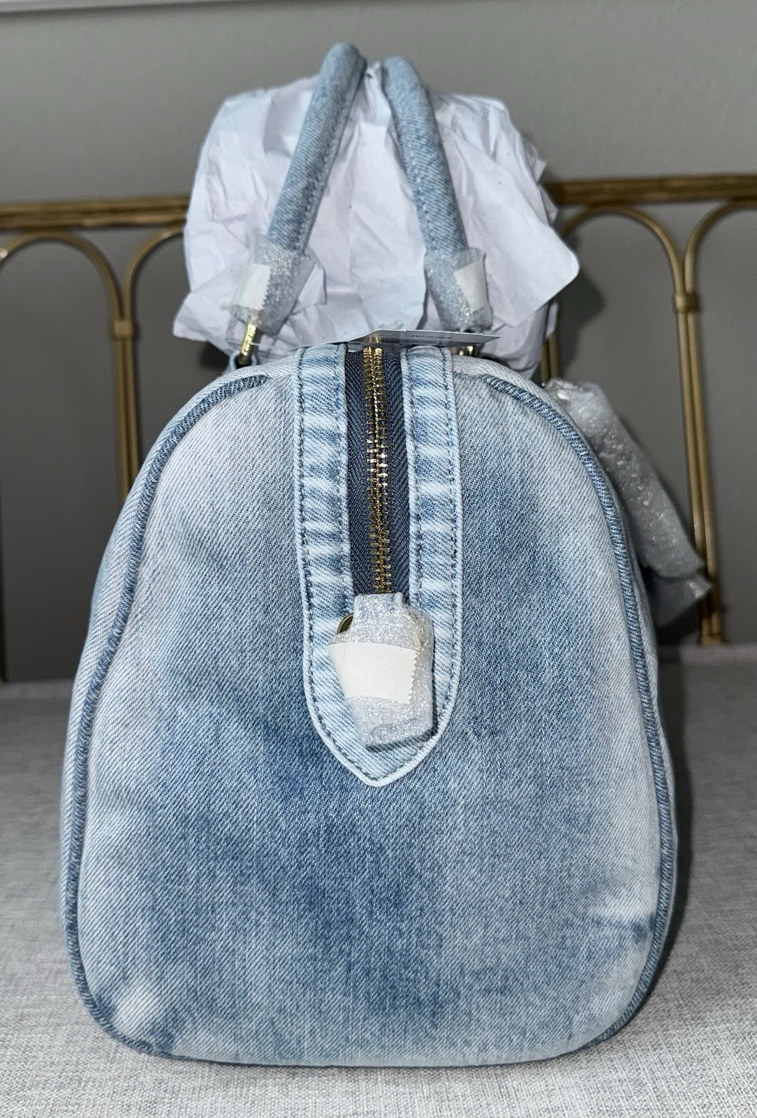 NWT Coach Rowan Large Satchel Bag In Loved Denim With Charms CDY75 SHIPS TODAY