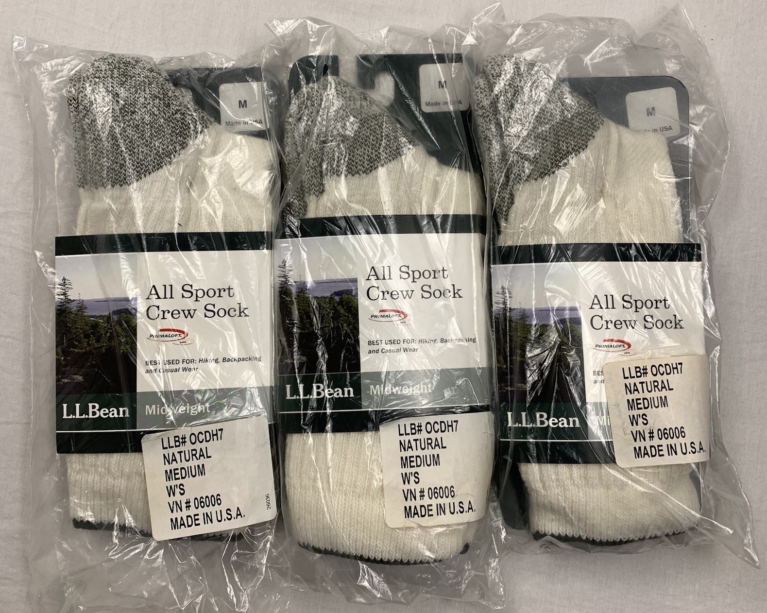 LL Bean Hiking Backpacking Casual Wool Blend Socks 3 pair Womens sz M 6 1/2 – 10
