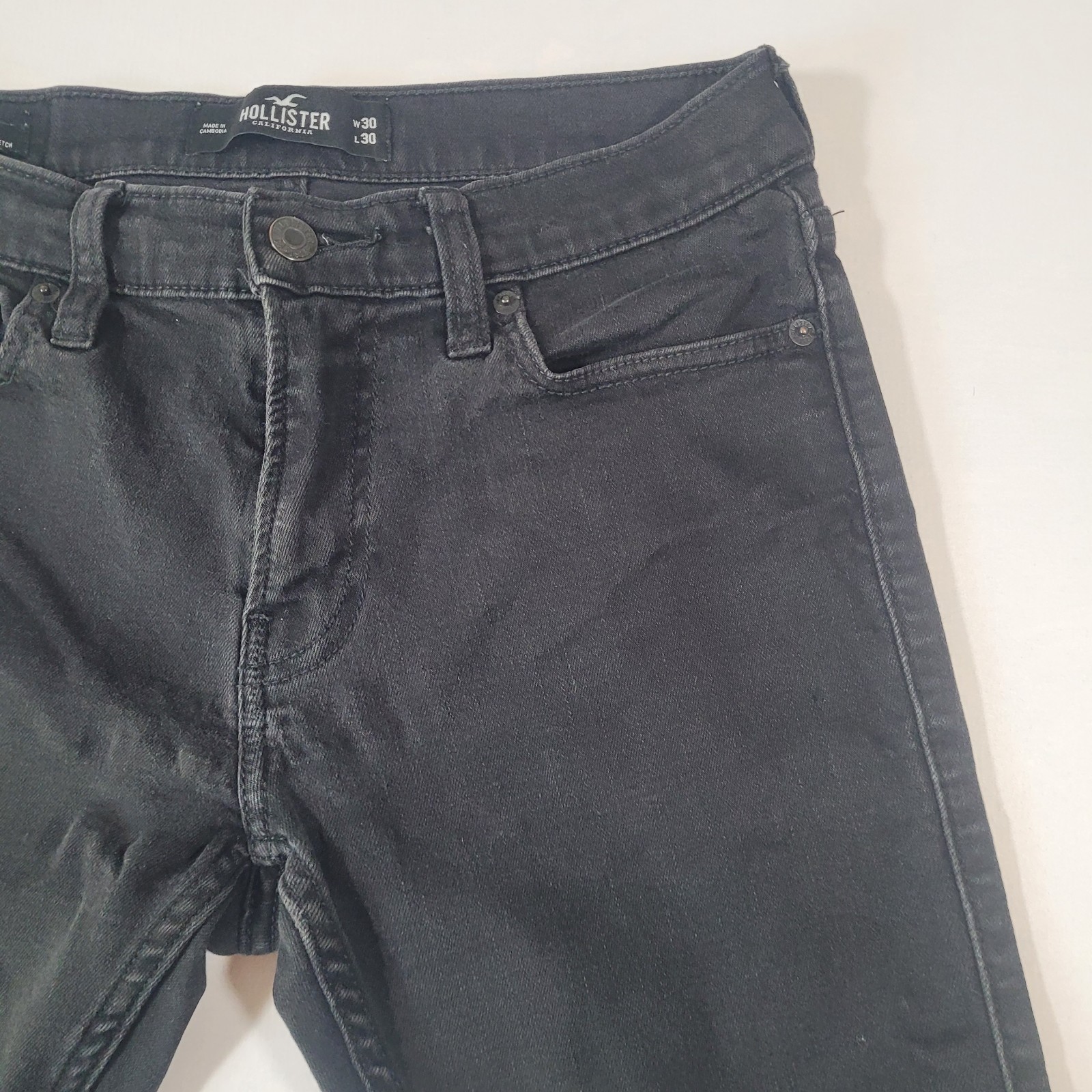 Hollister Super Skinny Jeans Men’s 30×30 Faded Black Advanced Stretch Denim