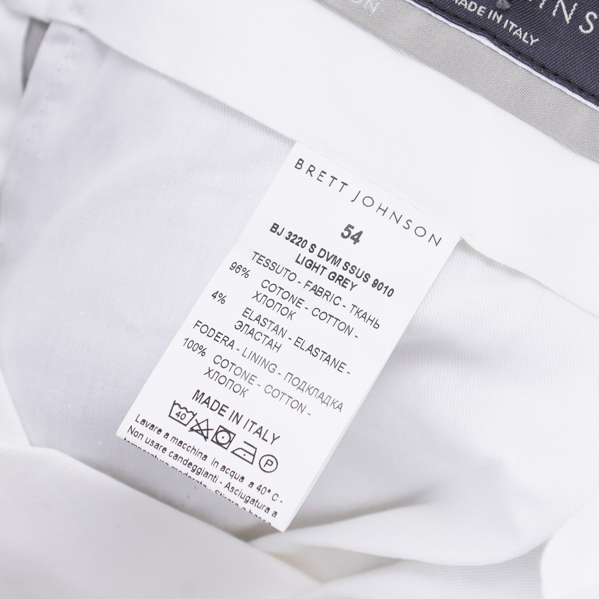 Brett Johnson Gray Lightweight Cotton Flat-Front Chino Pants 38 (Eu 54) NWT