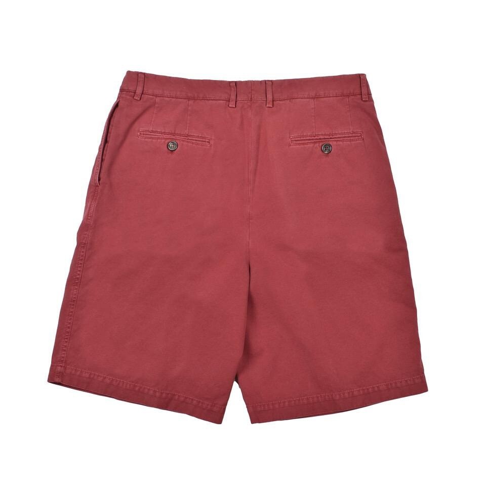 Brunello Cucinelli Men’s Shorts Size 34 / 50 Red 100% Cotton Pleated – $650