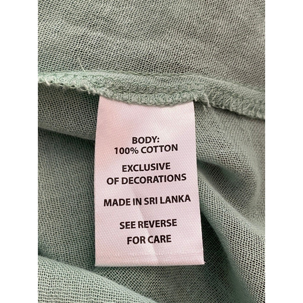 Spartina Mint Green Embroidered Peasant Blouse Small Boho Cottagecore Cotton