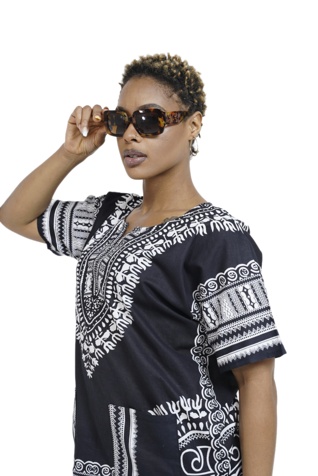 Black African Unisex Dashiki Shirt DP3578 Small to 7XL Plus Size
