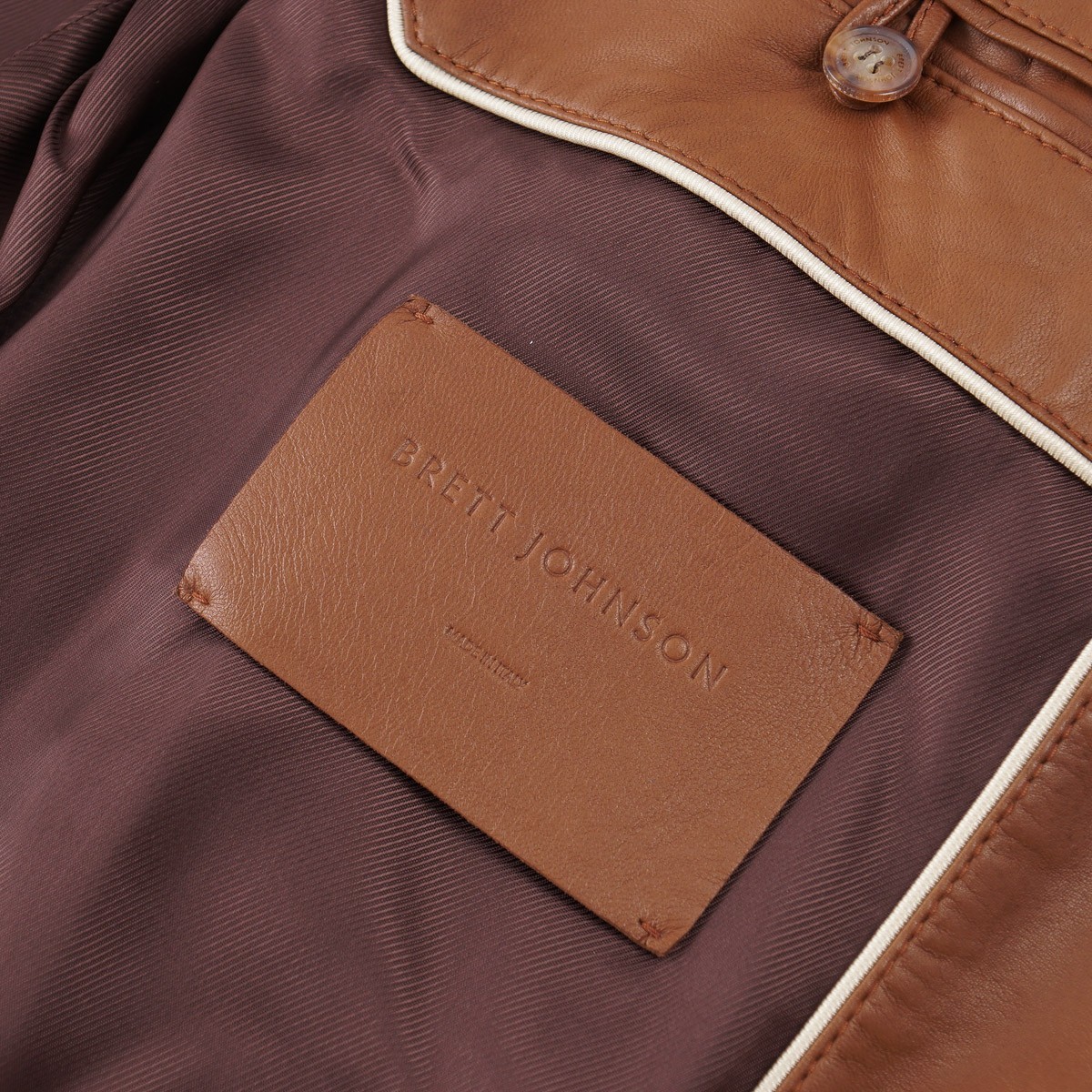 Brett Johnson Rich Coffee Brown Nappa Leather Hooded Jacket 3XL (Eu 58) NWT