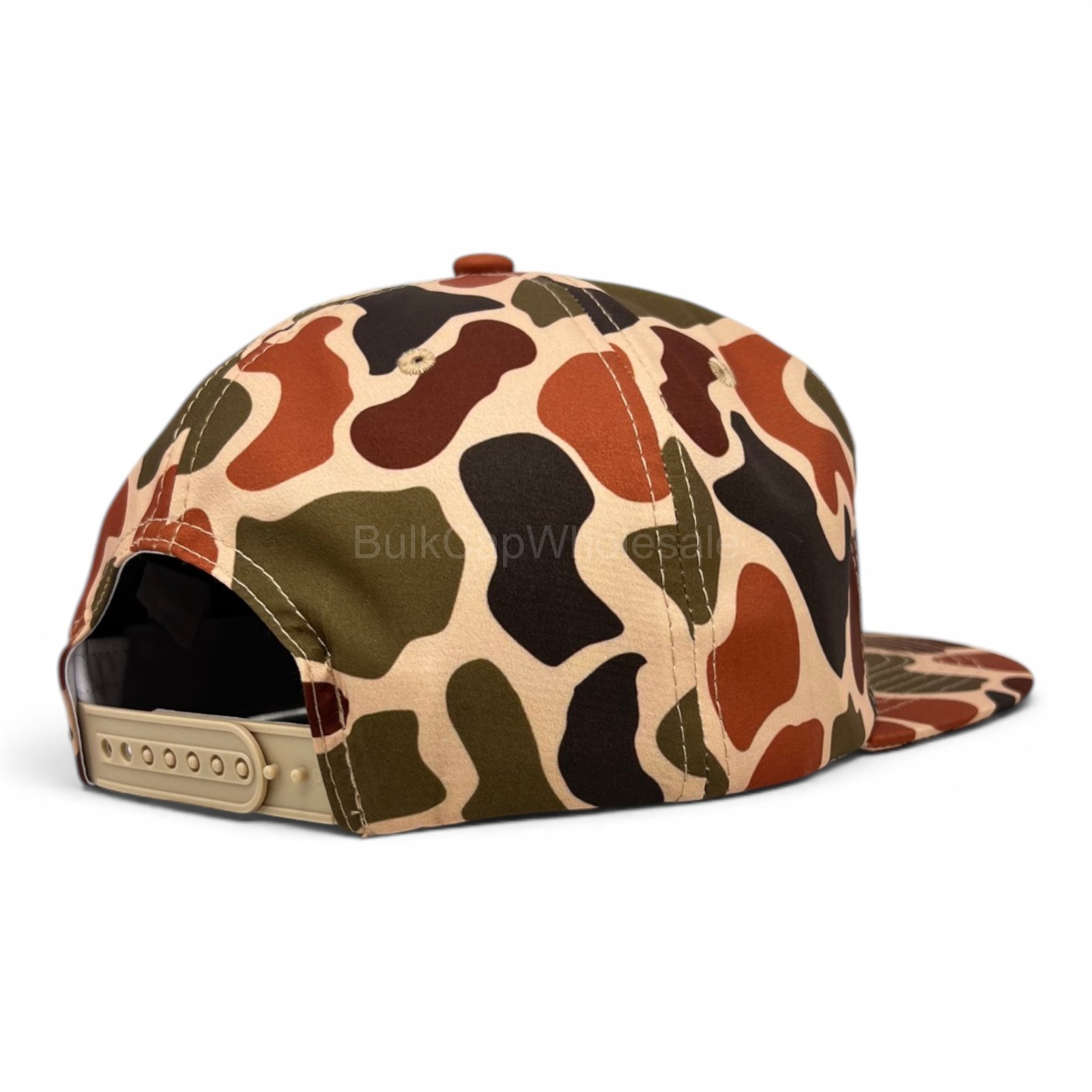 Men’s Duck Camo Snapback 5 Panel Flat Brim Visor Hat Adjustable Baseball Cap