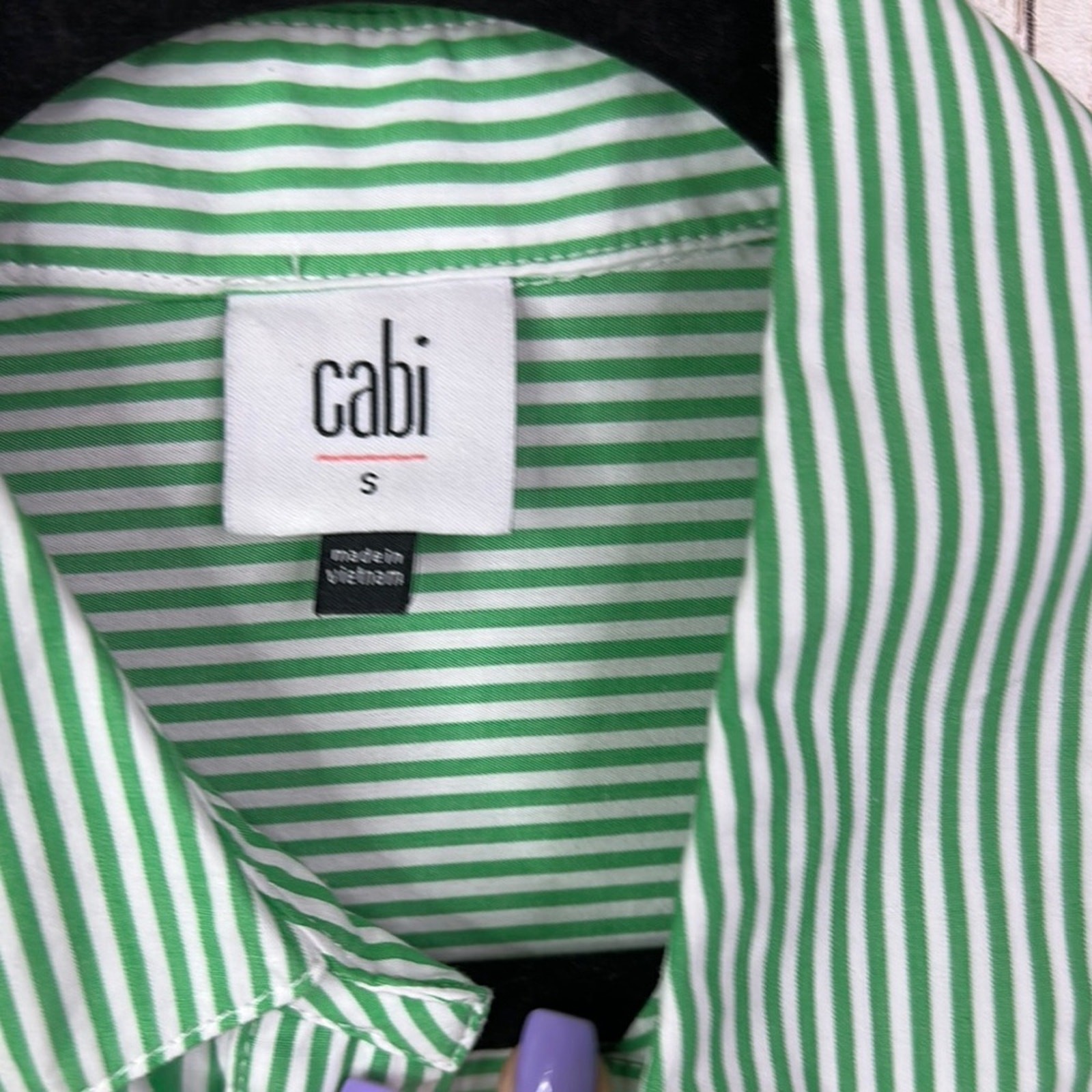 CAbi Green Striped oversized dads Shirt