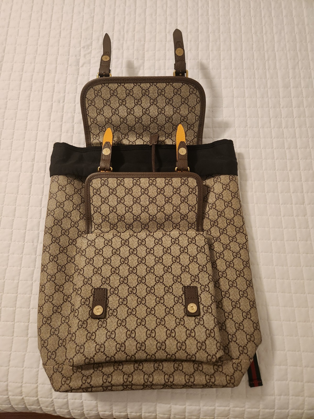 Gucci GG Backpack Beige/Ebony Canvas/Leather