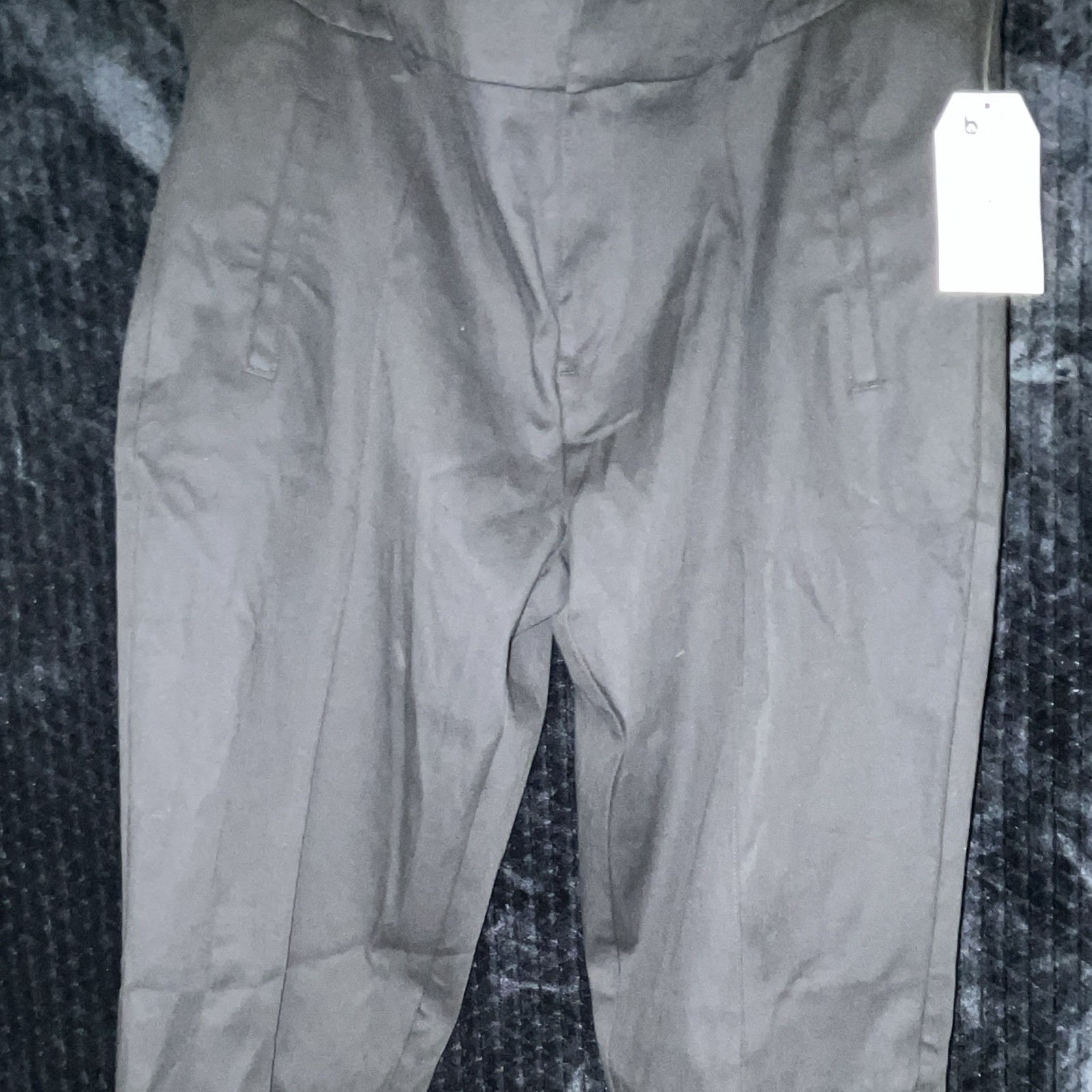 Time and Tru Black Solid Cropped Flat Front Cotton Blend Pants 38W 14