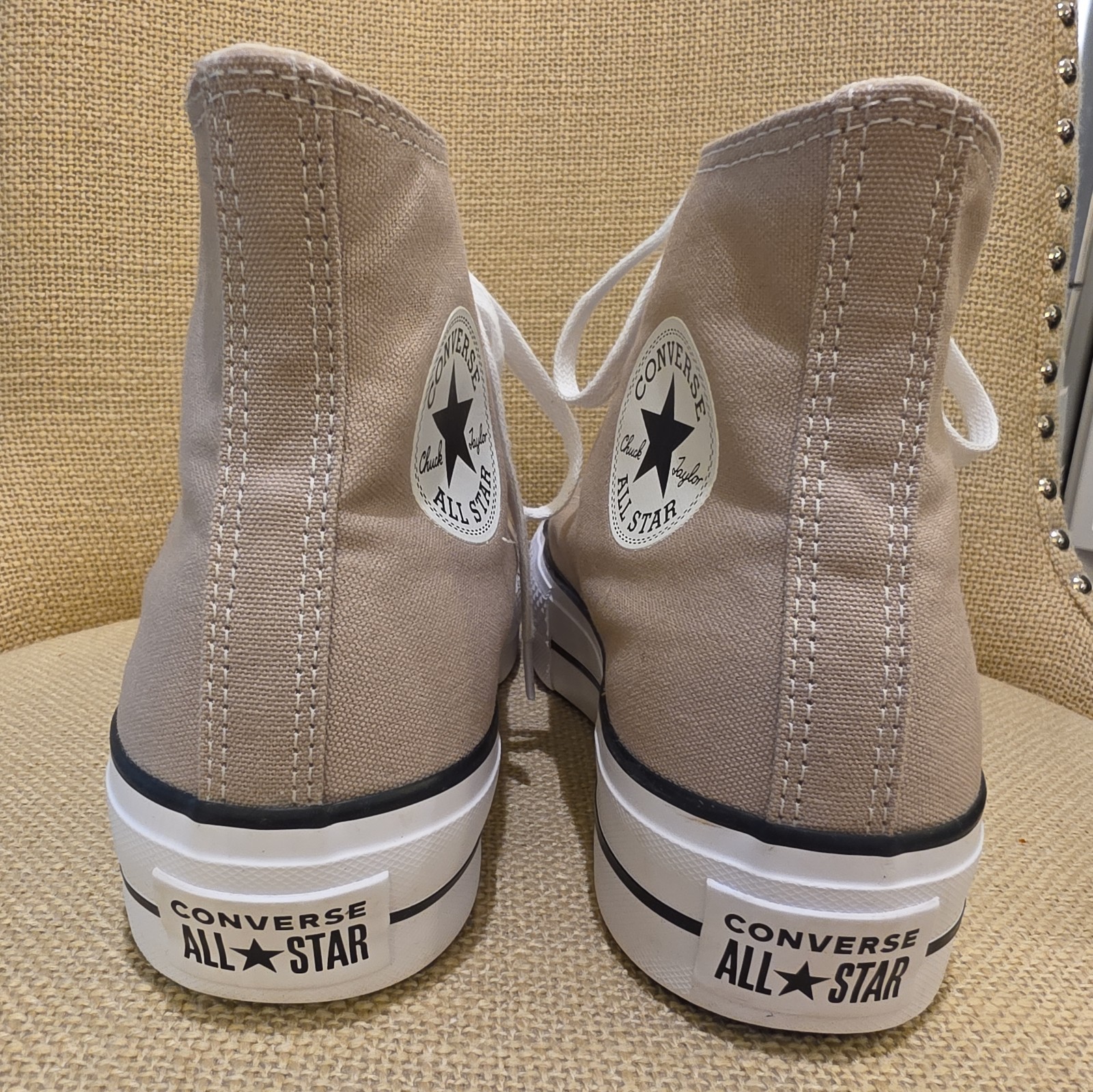 CONVERSE CHUCK TAYLOR ALL STAR LIFT PLATFORM HIGH TOP SNEAKERS A06139F HTF TAUPE