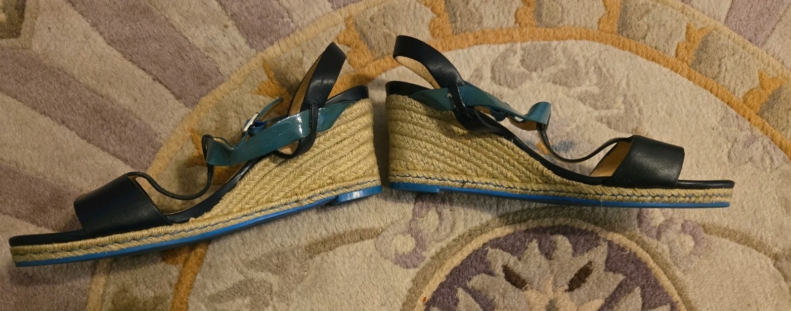 Cole Haan Leather Espadrilles In Shades of Blue Size 8.5M Women’s