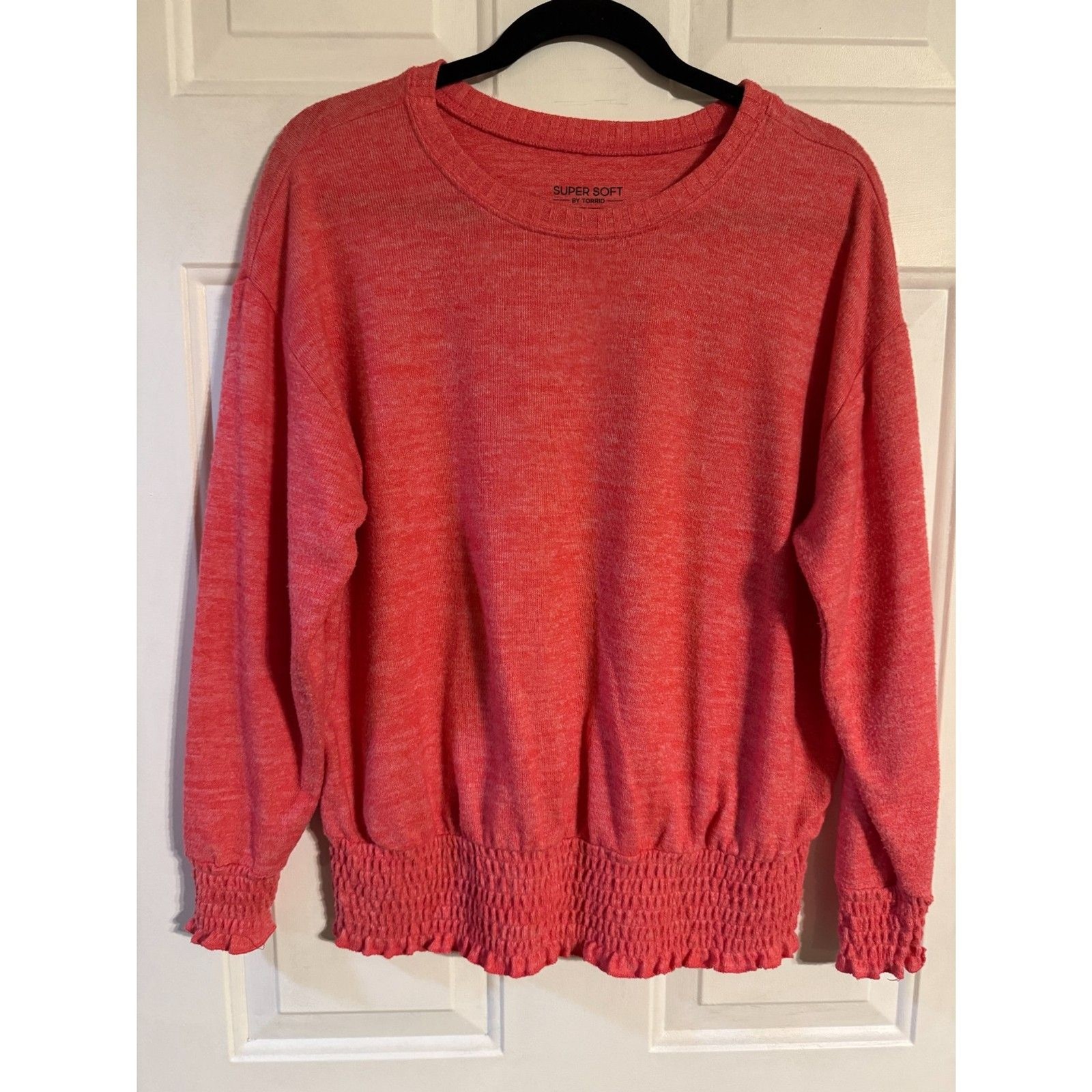 Torrid Super Soft Plush Coral/Pink/Salmon Long Sleeve Knit