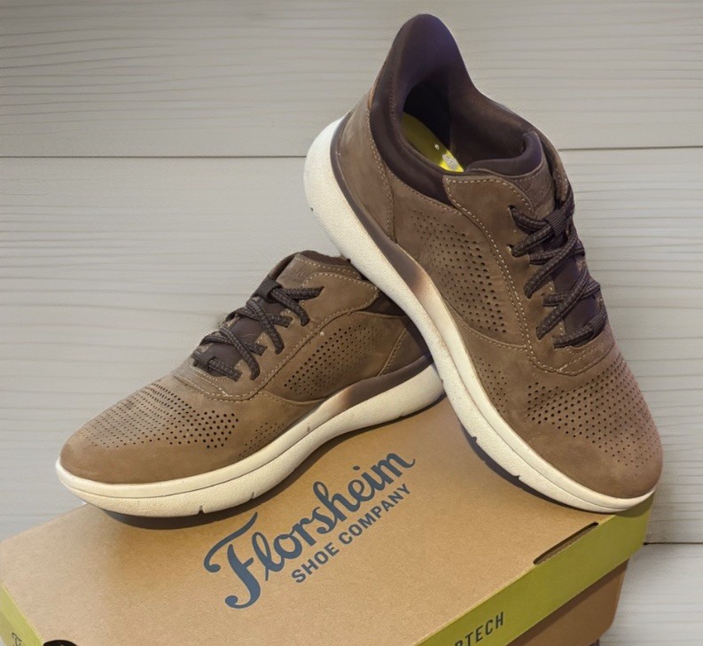 Florsheim Fleet Perf Lace Elastic Slip-On Hybrid Sneakers Brown Men’s 7.5