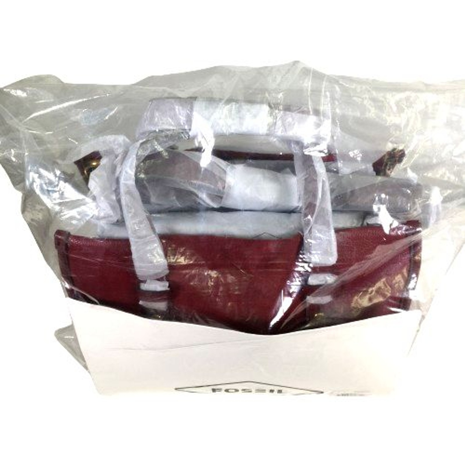 Fossil Kingston Satchel Crossbody Dark Red Velvet Leather SHB3046627 NWT $230