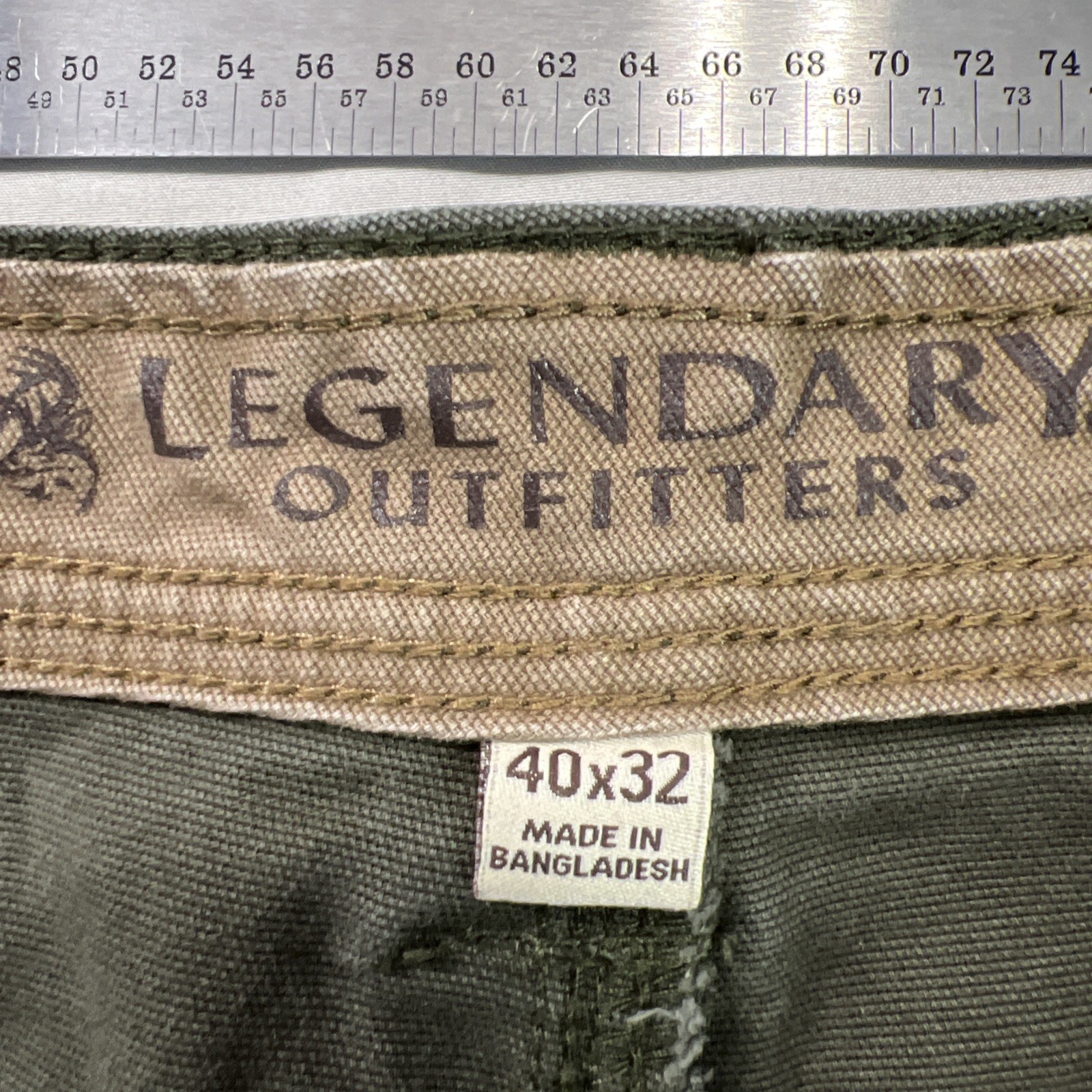 Legendary Outfitters Canvas Pant Mens 40×30 Tag 40×32 Green Outdoor Workwear
