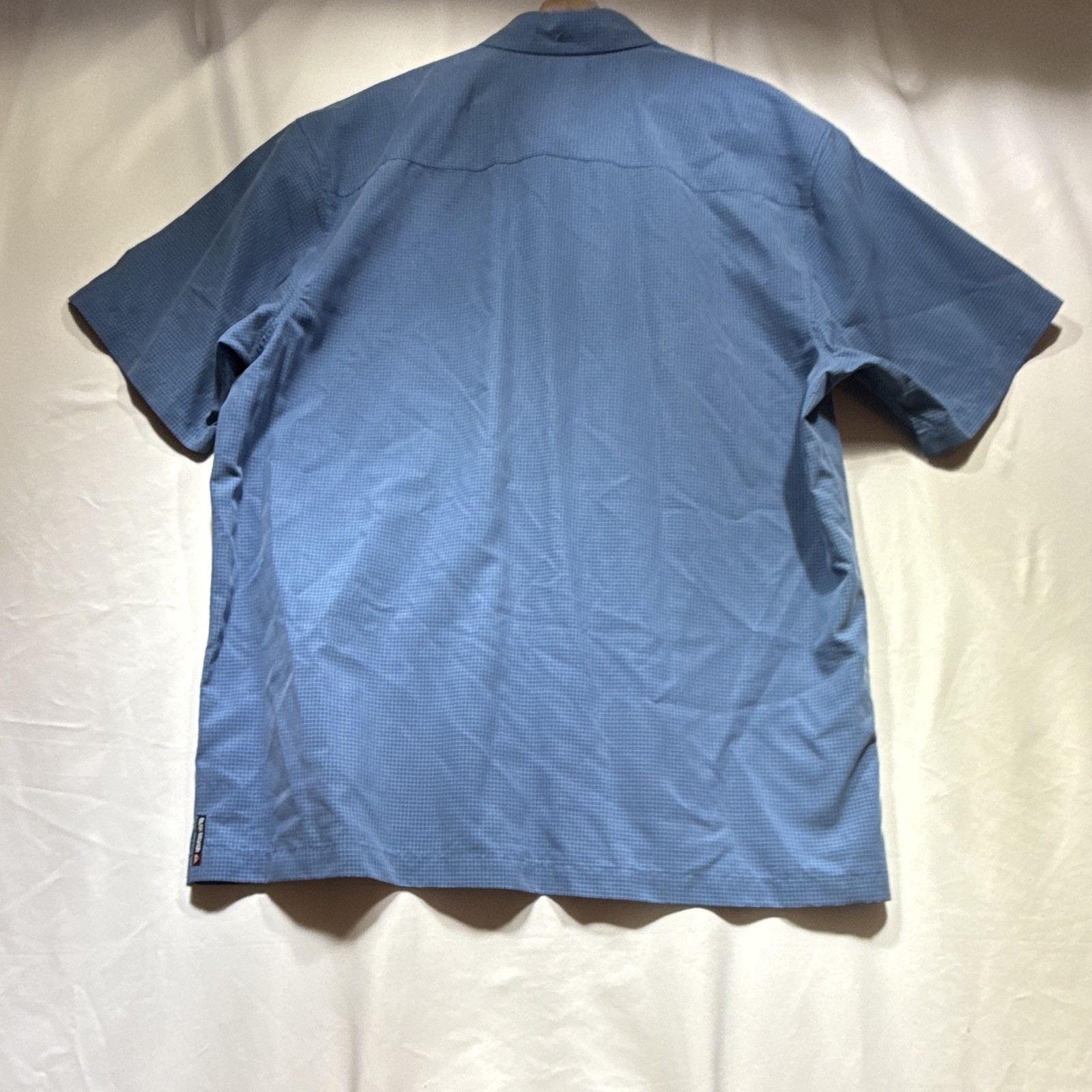 Quiksilver Waterman Men’s 2XL Blue Check Woven Button-Up Shirt SS Pockets