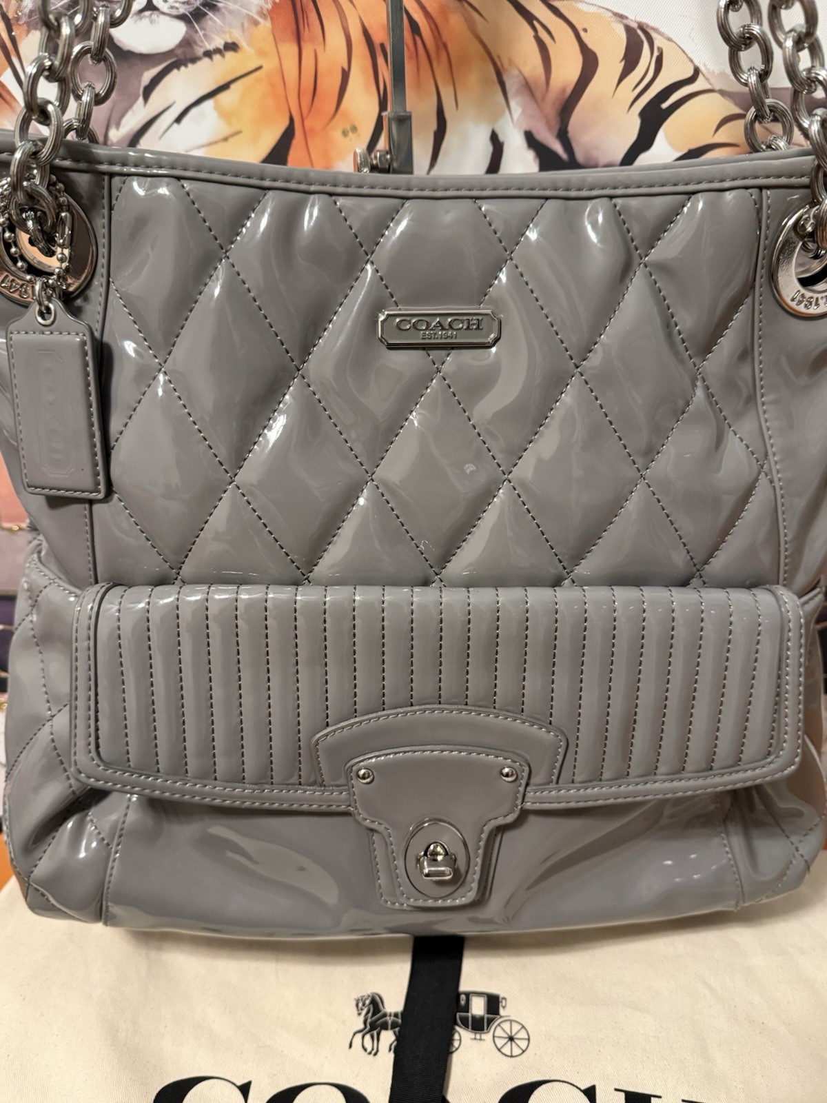 Coach Poppy Liquid Gloss 2 Way Bag with Dustbag