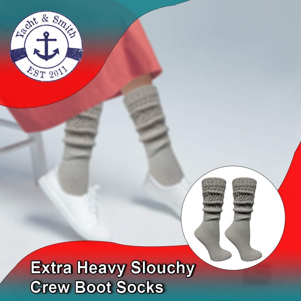 6 Pack Yacht & Smith EXTRA THICK Slouch Socks for Women