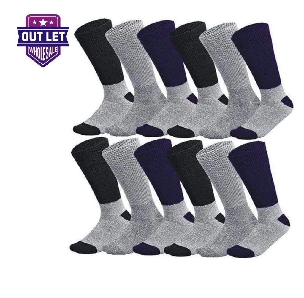 3-12 pairs Men’s Women Diabetic Thermal Socks Thick Warm Non-Binding Crew Socks