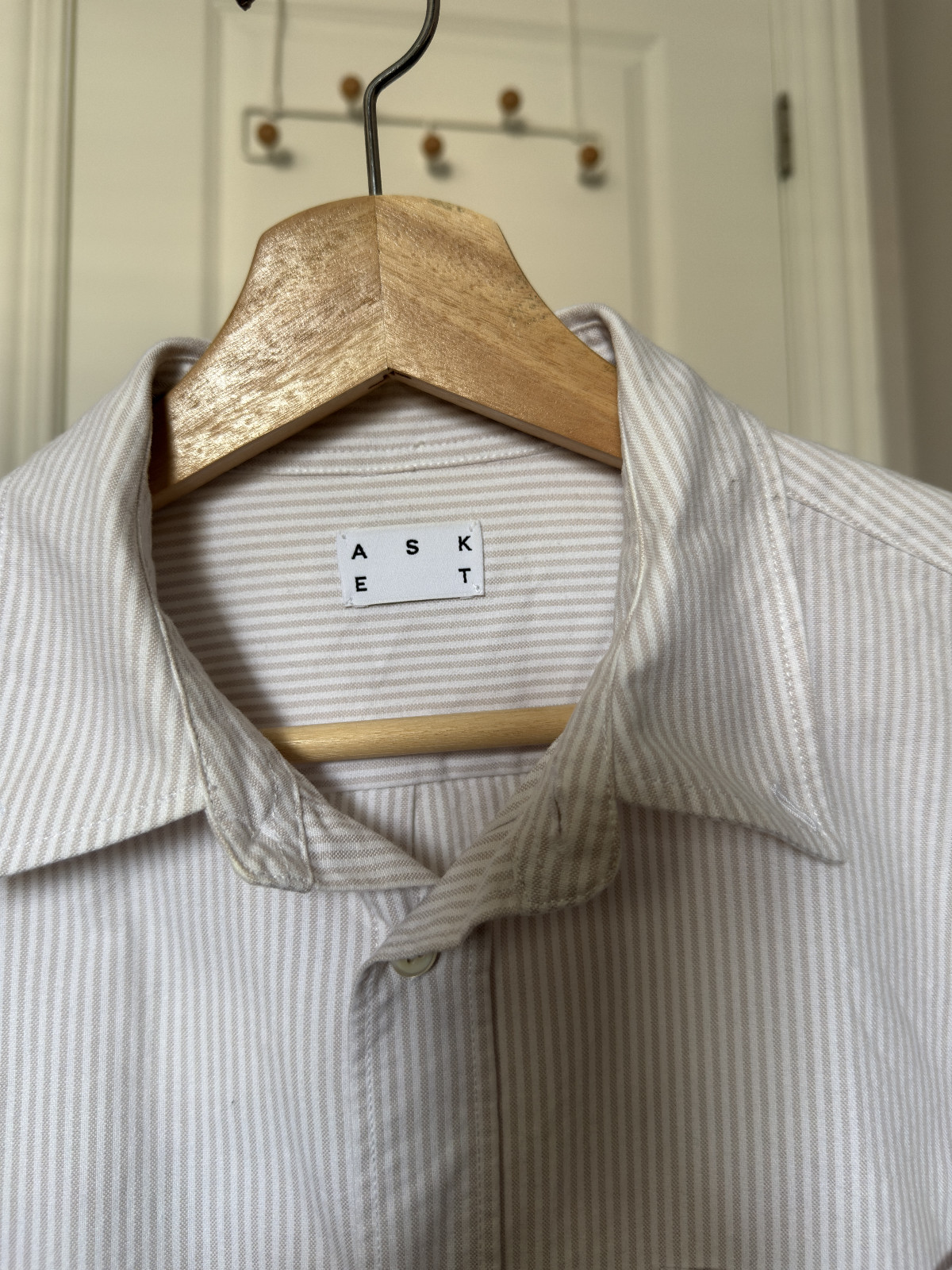 Asket Gray Stripe Oxford Cloth Button Down Shirt (Medium Long)