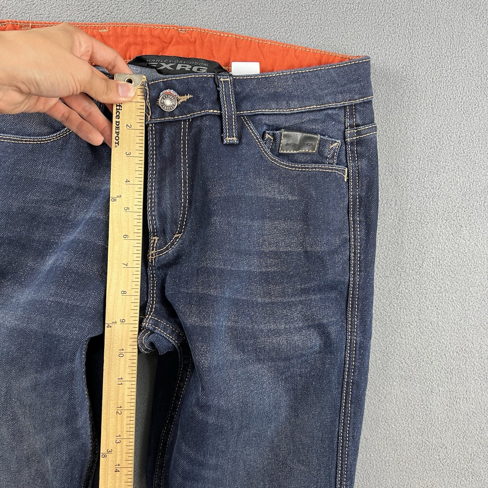 Harley Davidson Pants Womens 29X32 Blue Armalith FXRG Mid Rise Motorcycle Jeans