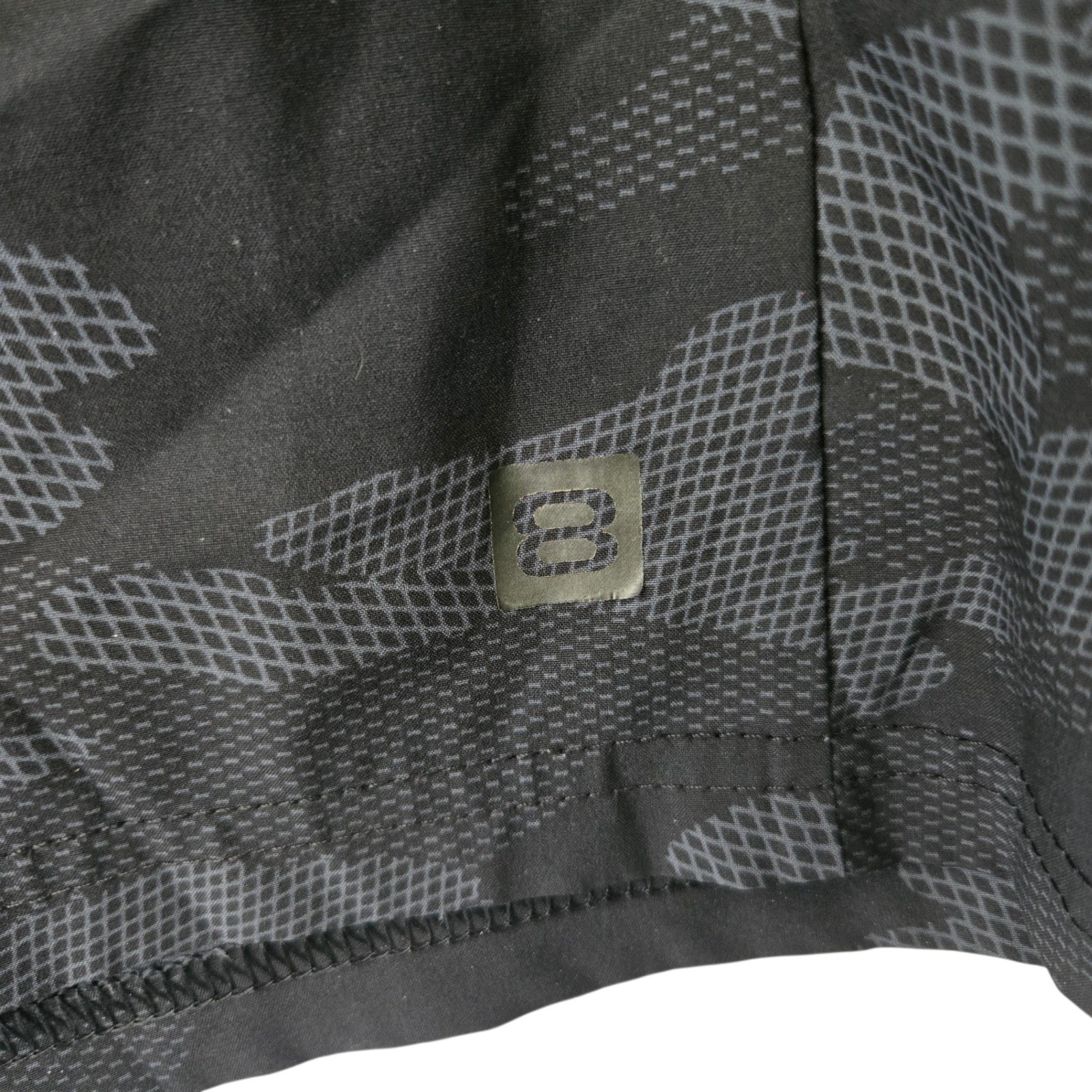 Layer 8 Mens Qwick-Dry Athletic Shorts Black Gray Digi Camo Sz Large Gym Workout