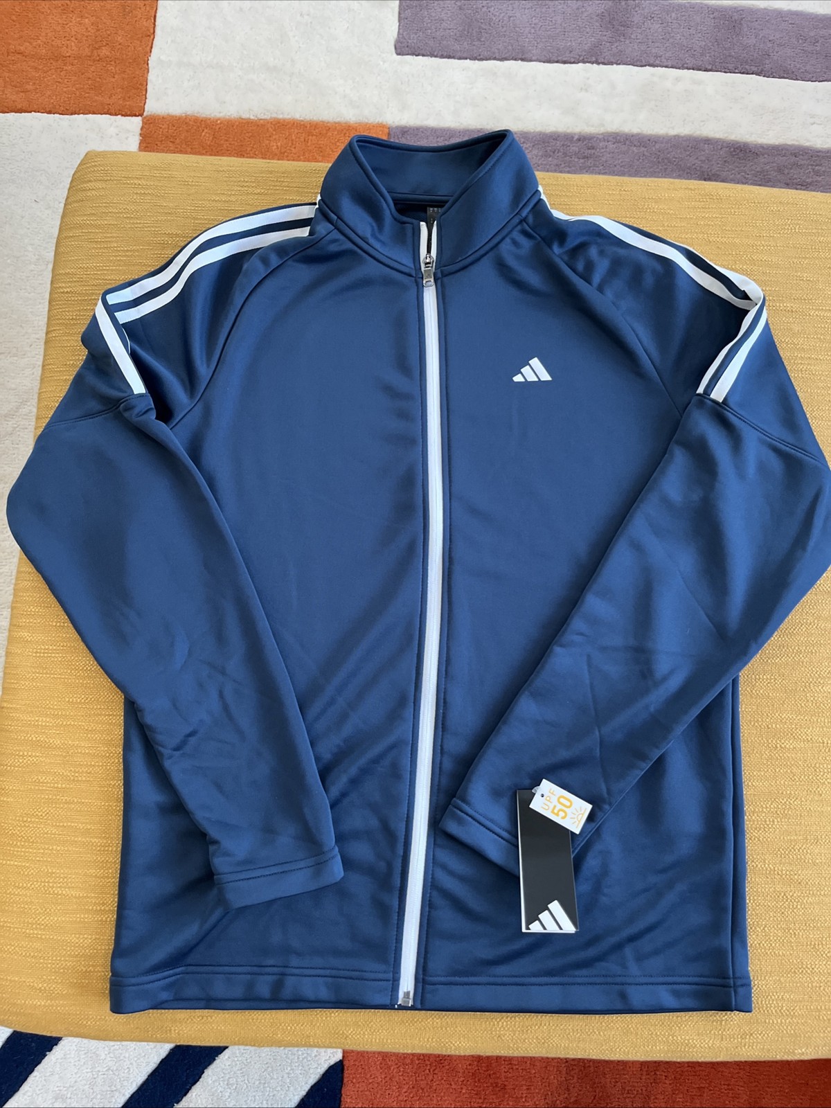 $60 NWT Mens ADIDAS 1 BLUE/White 1 Gray/WhiteTrack Jogging Athletic Jacket, Sz M