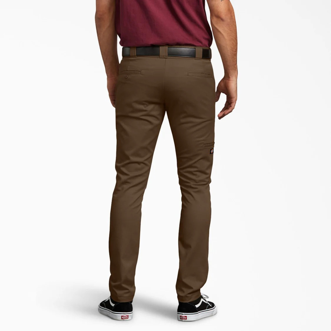 dickies mens double knee cell phone pocket skinny fit work pants brown 34-42 new