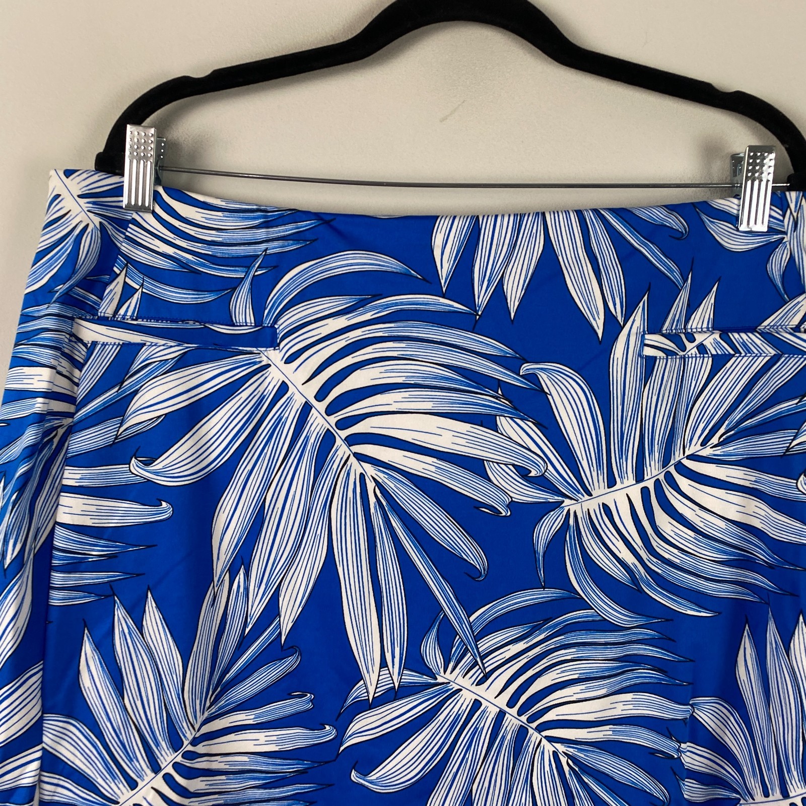 Tail Skort Size XL Blue Tropical Pull On Pockets Golf UPF 50+