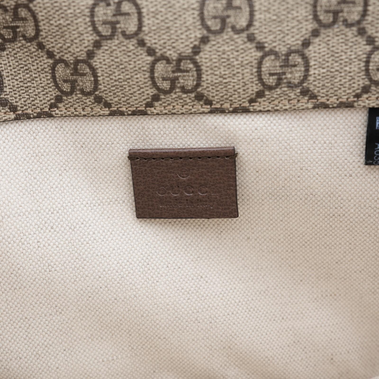 GG Supreme Monogram Web Small Neo Vintage Double Flap Messenger Bag Beige