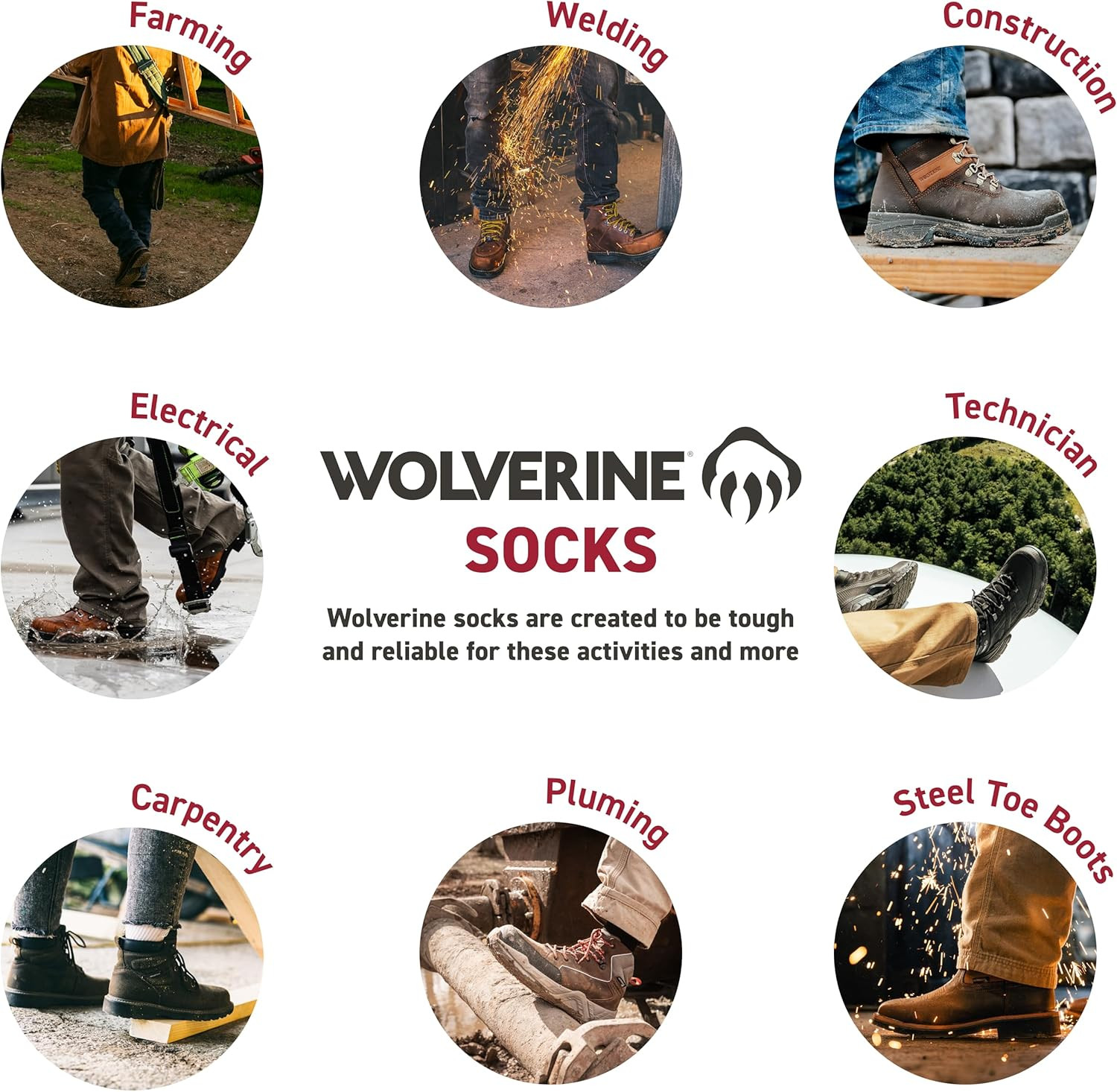 Men’S Steel Toe Cotton Work Boot Ankle Socks – 2 Pairs – Durable Cushioning