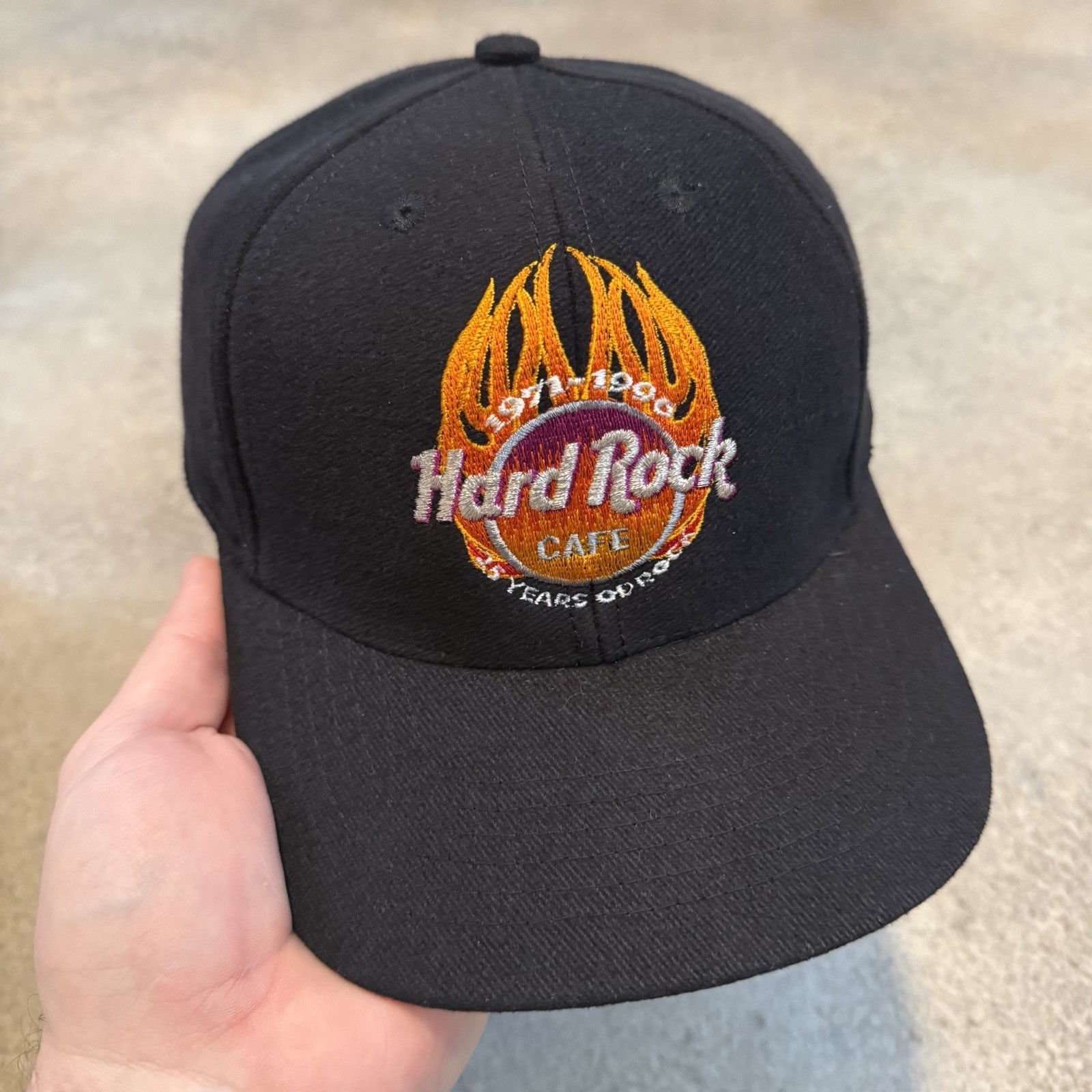 Vintage 90s Hard Rock Phoenix Flame SnapBack Hat Cap Biker Grunge Retro 1998
