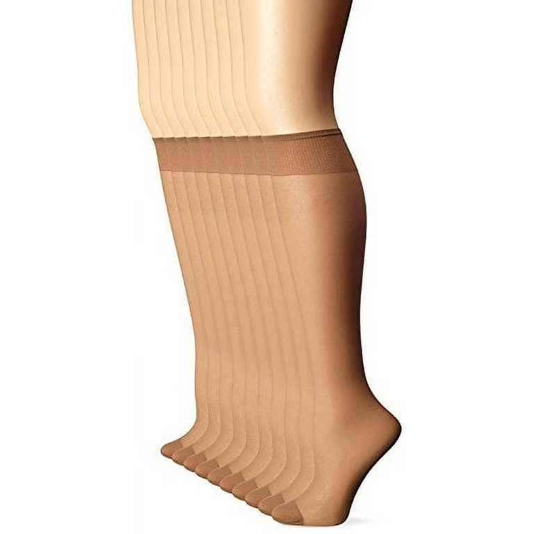 2 Pack- L’eggs Everyday Knee Highs One Size SUNTAN Reinforced Toe