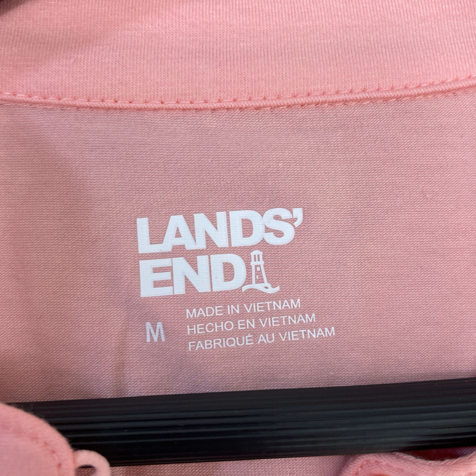 NWT Lands’ End Women’s M Short Sleeve Pintuck Blouse Pink Cotton Modal C0723