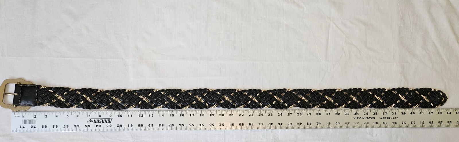 Kathy Van Zeeland Belt Black Woven Bead Man Made Material Design Large