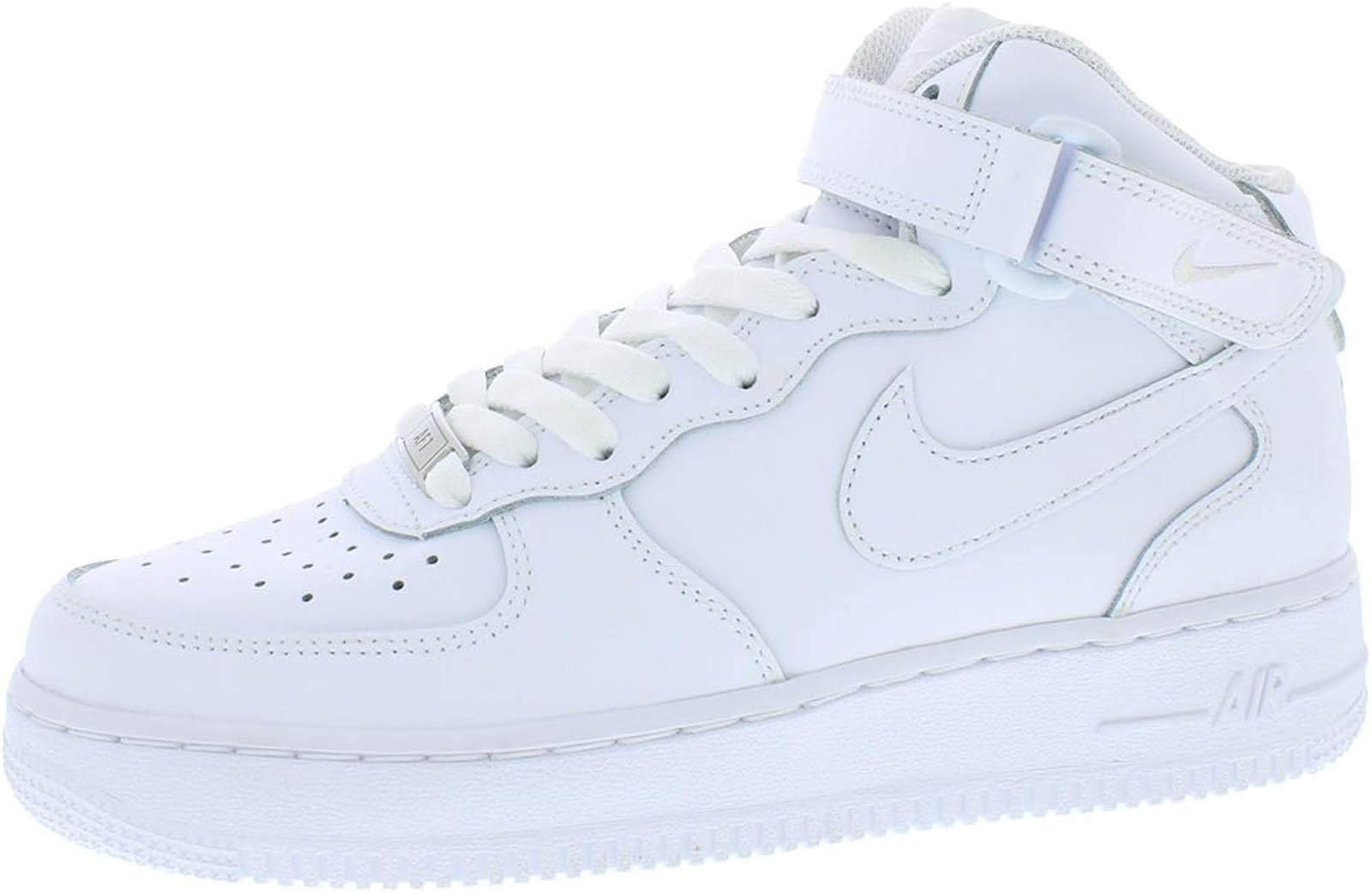 Nike Air Force 1 Mid GS Boys Shoes – White/White – 5