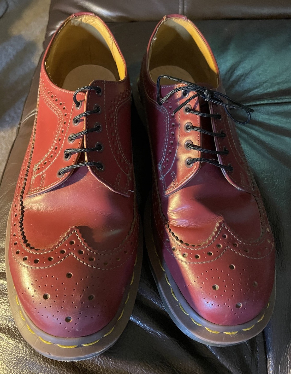 VTG D0Č Martens Made In England 3989 Brogue Red Brit Shoes Men 9 Women 10 EU 42