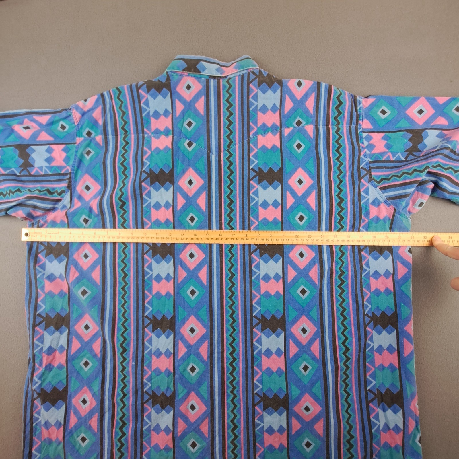 Vintage Plainsman Aztec Print Shirt Men’s 4XL Southwestern Western Button Up