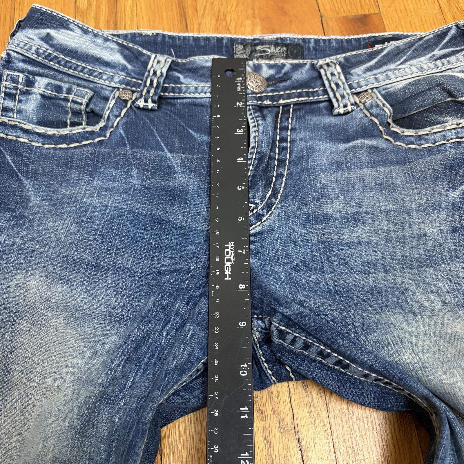Silver Jeans Co Suki Mid Boot Jeans Womens 32×33 Blue Bootcut Stretch Denim