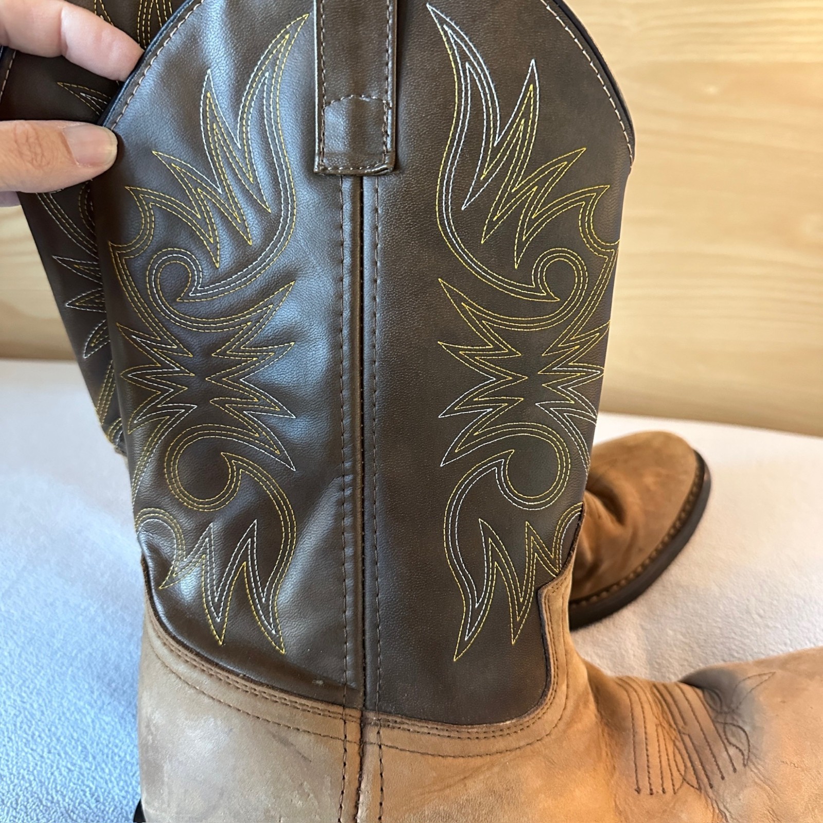 Loredo Cowboy Boot Mens 10 D Paris Leather Western Style 4242 Rubber Sole