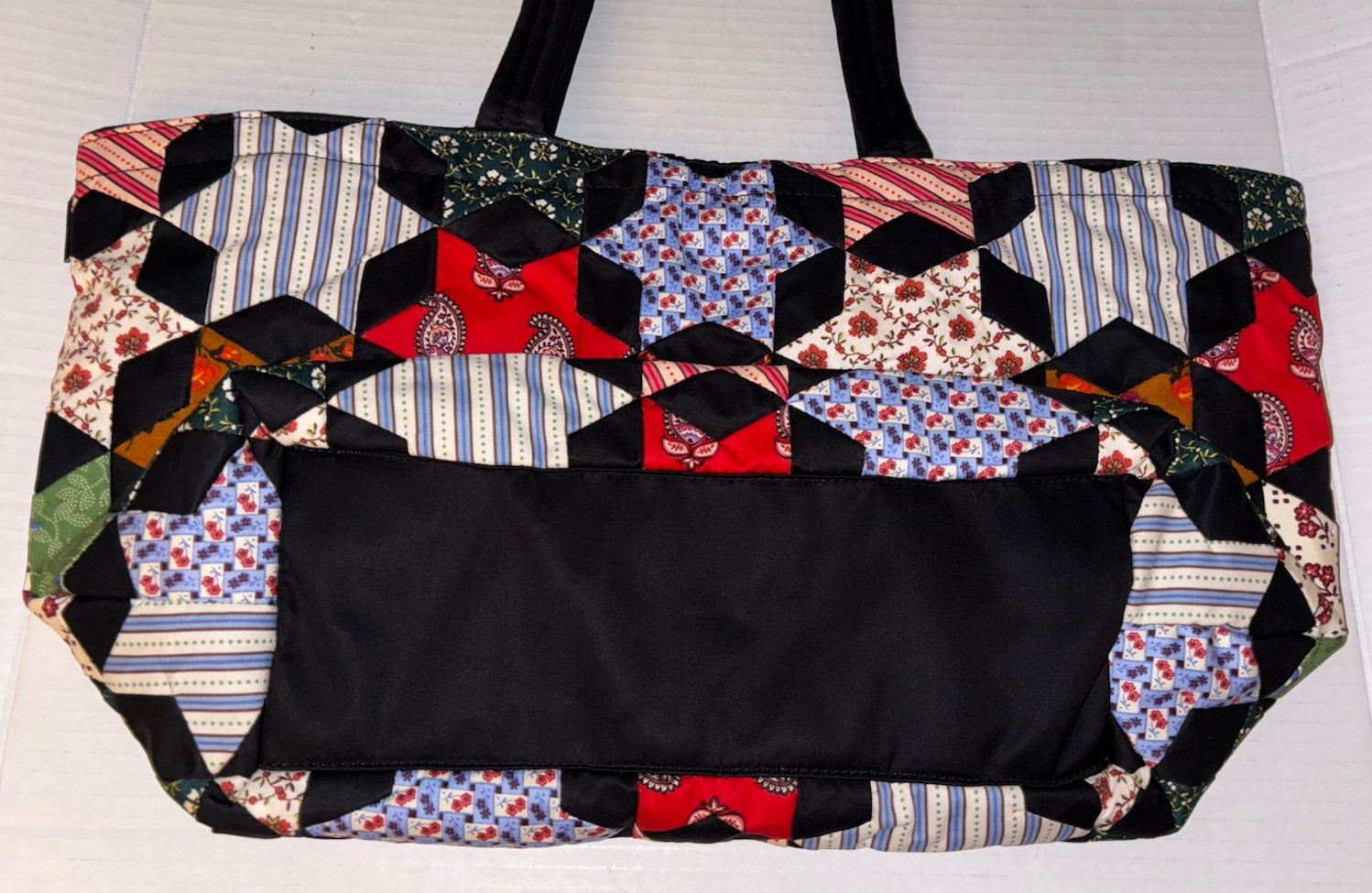 VERA BRADLEY SMALL HATHAWAY TOTE Purse Bag Star Patchwork Mistletoe Birds