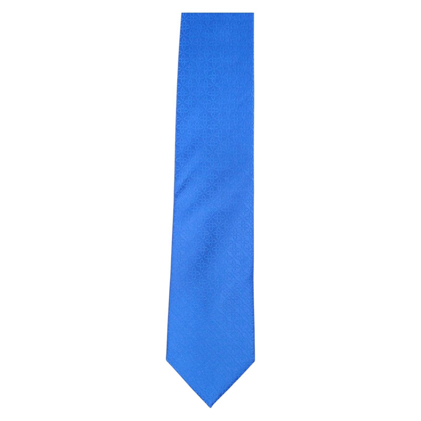MIRACLE EXPRESSIONS Mens Silk Tie Necktie Royal Blue Solid GEO 3.25 Classic